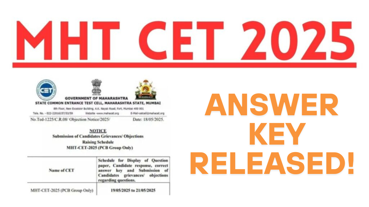 MHT CET Answer Key 2025